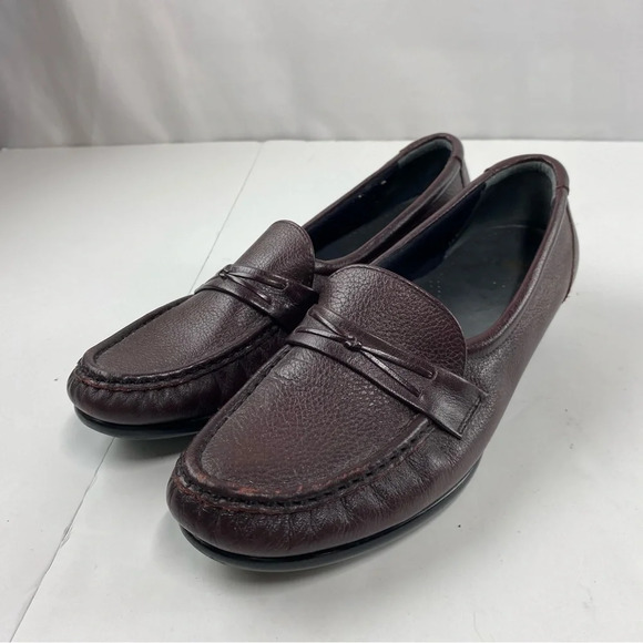 SAS Womens 9M Burgundy Leather Penny Loafers Wedge Tripad Comfort Shoes - Picture 4 of 8